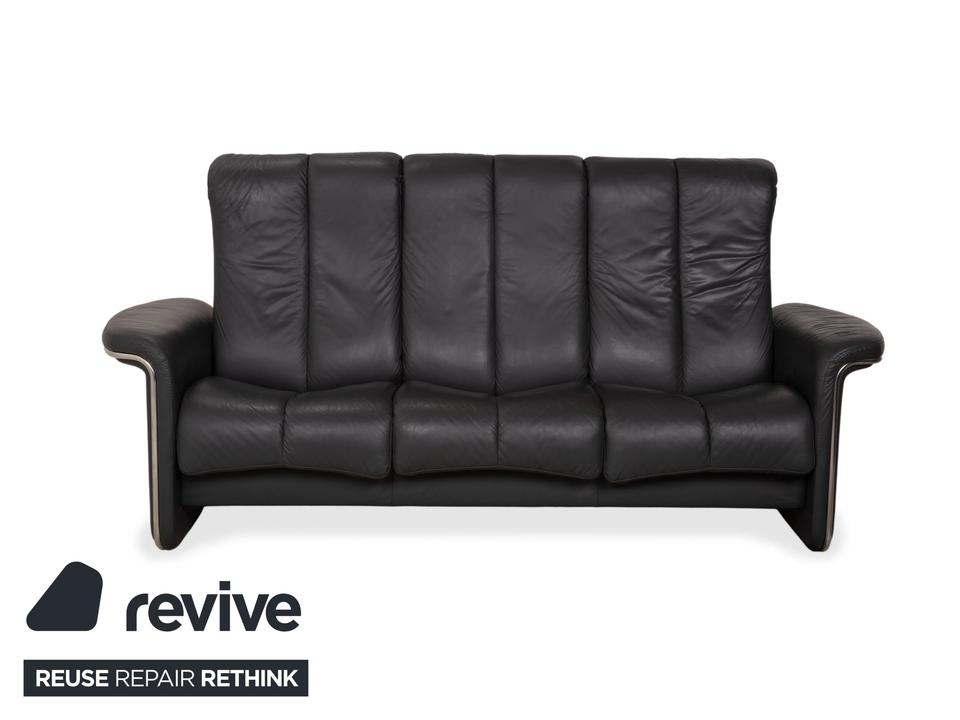 Stressless Soul Leder Dreisitzer Zweisitzer Dunkelgrau Anthrazit – Bild 4