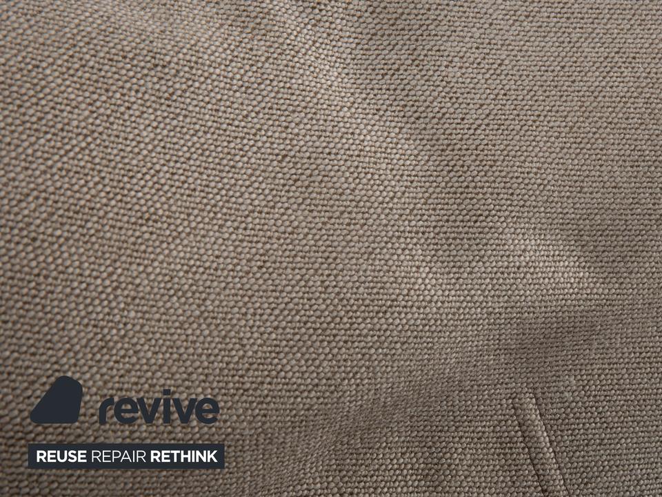 COR Cordia Lounge Sessel inkl. Hocker Leder Braun Stoff Beige – Bild 5