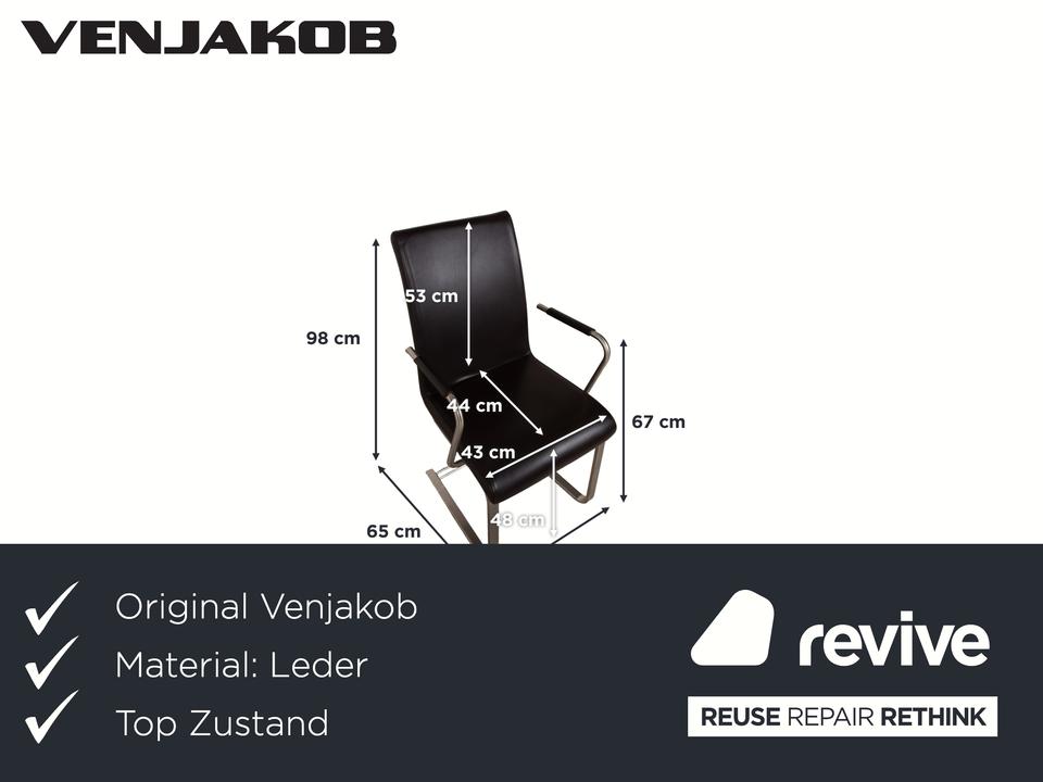 4er Garnitur Venjakob Leder Stuhl Braun – Bild 2