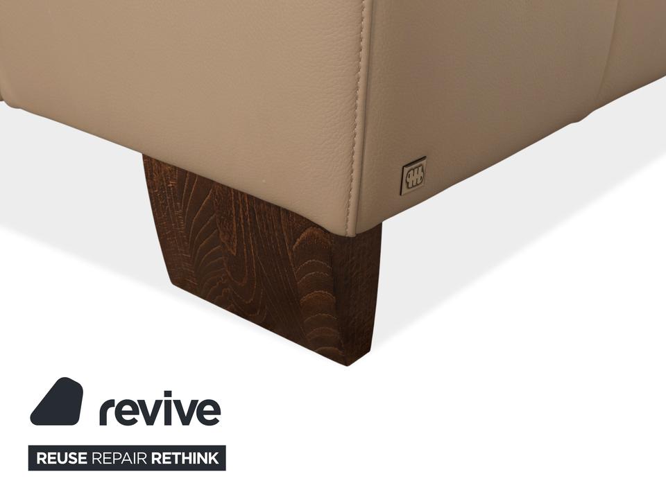 Musterring Leder Holz Ecksofa Beige Taupe Sofa Couch – Bild 7