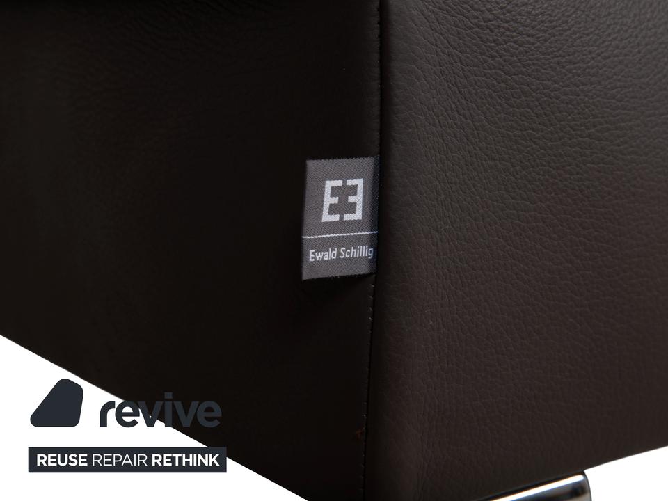 Ewald Schillig Leder Sofa Dunkelbraun Sofa Couch – Bild 9