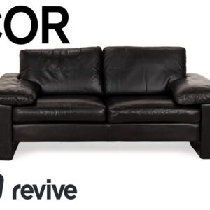 Cor Conseta Leder Zweisitzer Schwarz Sofa Couch