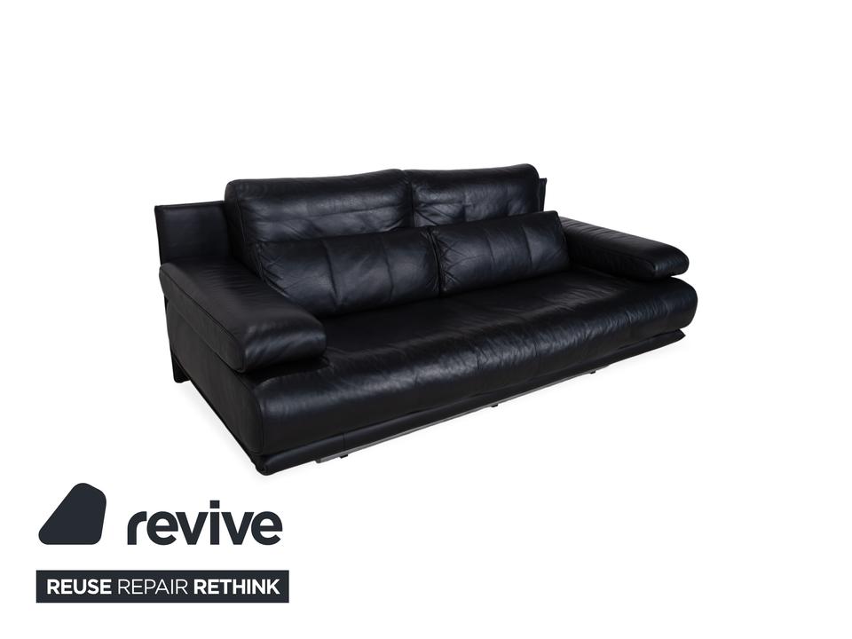 Rolf Benz 6500 Leder Zweisitzer Schwarz Sofa Couch manuelle – Bild 3