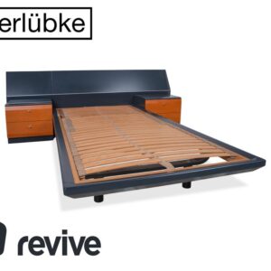 Interlübke Holz Bett Holz Dunkelblau Navyblau Braun