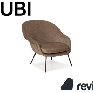 Gubi BAT Stoff Sessel Braun Braungrün Gestell schwarz