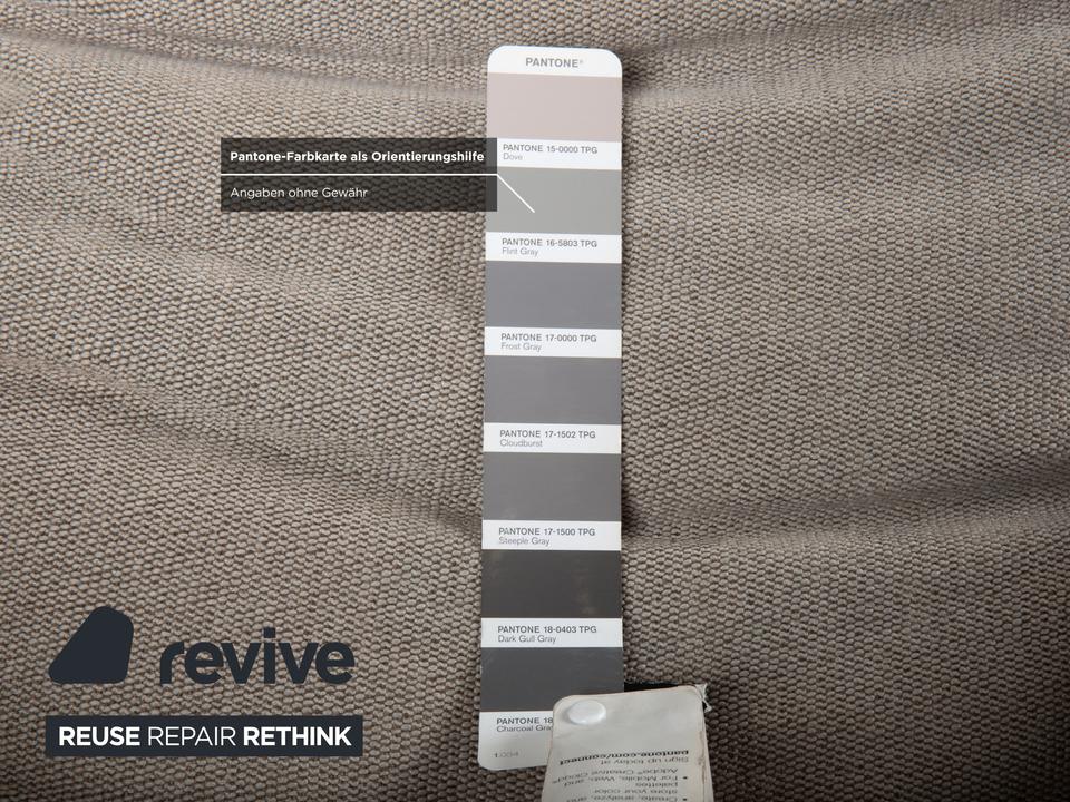 COR Cordia Lounge Sessel inkl. Hocker Leder Braun Stoff Beige – Bild 10