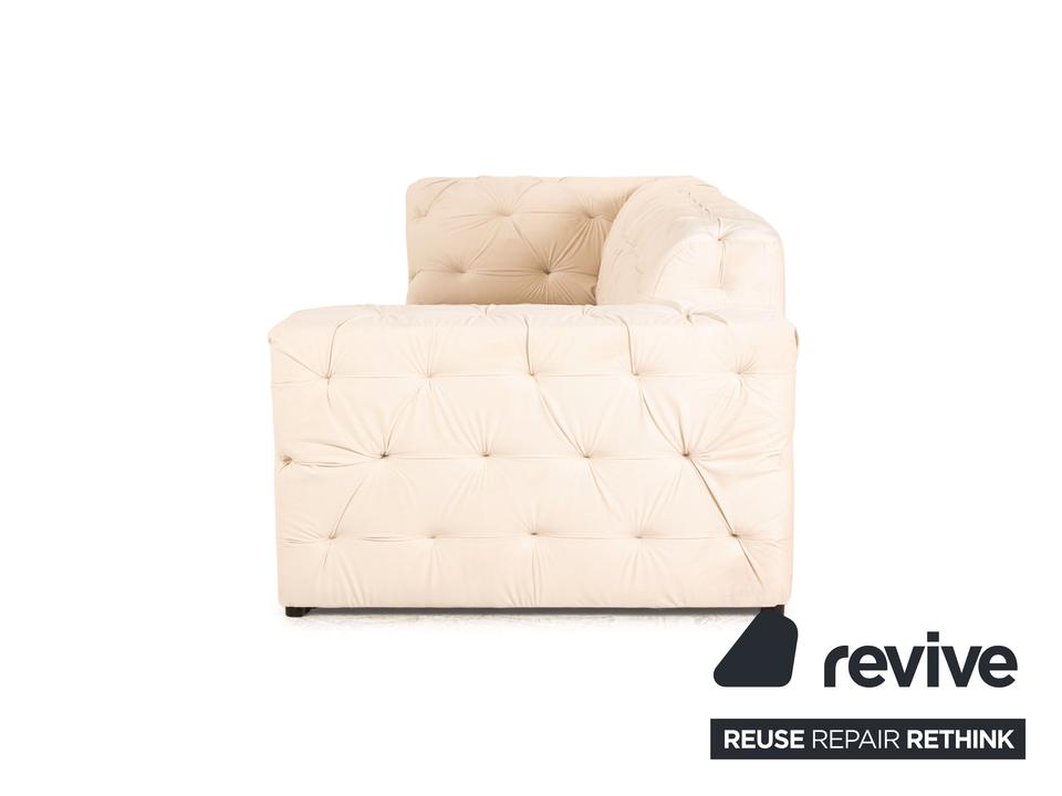 IconX STUDIOS Venus Samt Stoff Dreisitzer Sofa Couch Beige – Bild 8