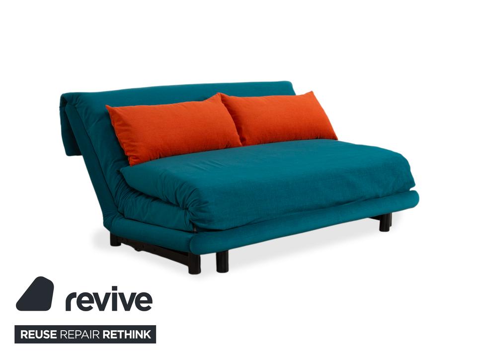 Ligne Roset Multy Stoff Dreisitzer Blau Pertol Orange manuelle – Bild 4