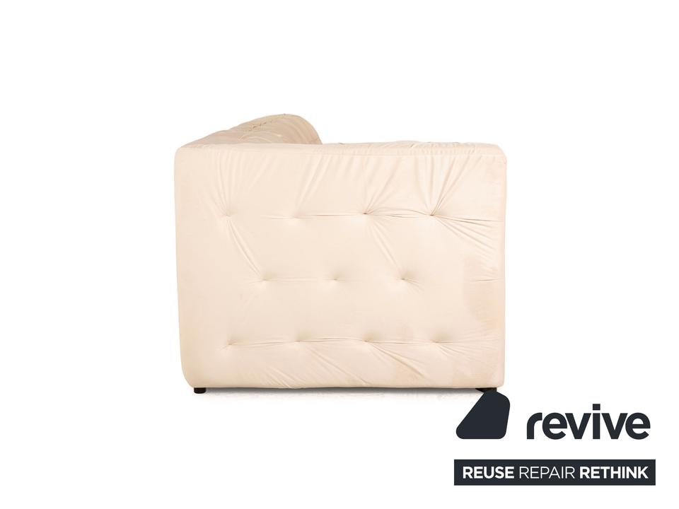 IconX STUDIOS Venus Samt Stoff Dreisitzer Sofa Couch Beige – Bild 6