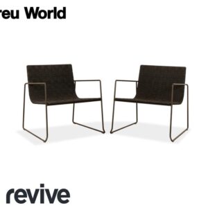 2er Garnitur Andreu World Trenza Metall Sessel Schwarz