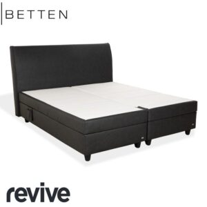 Ruf Kunstleder Bett Boxspringbett Schwarz Anthrazit 180x200