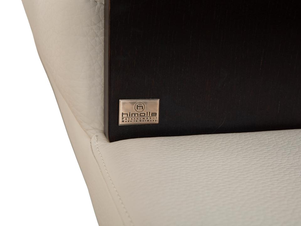 Himolla Leder 2x Dreisitzer Creme Weiß Holz Sofa Couch – Bild 12