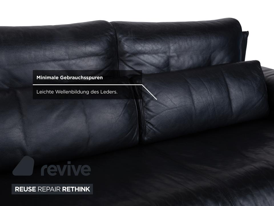 Rolf Benz 6500 Leder Zweisitzer Schwarz Sofa Couch manuelle – Bild 9