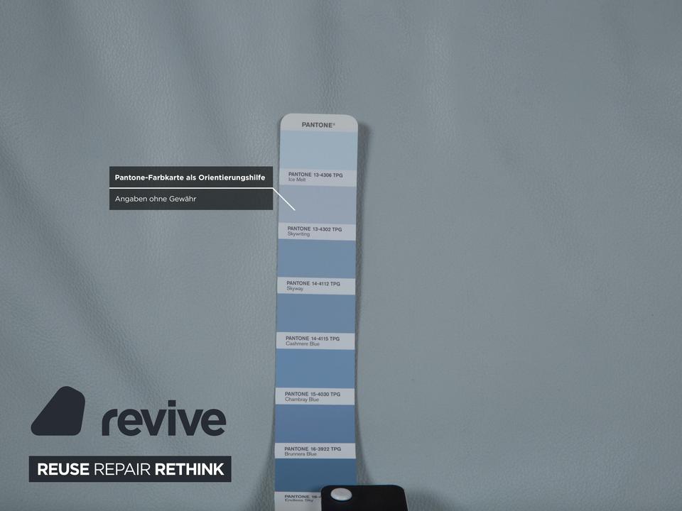 Koinor Rossini Leder Zweisitzer Blau Grau manuelle Funktion Sofa – Bild 13