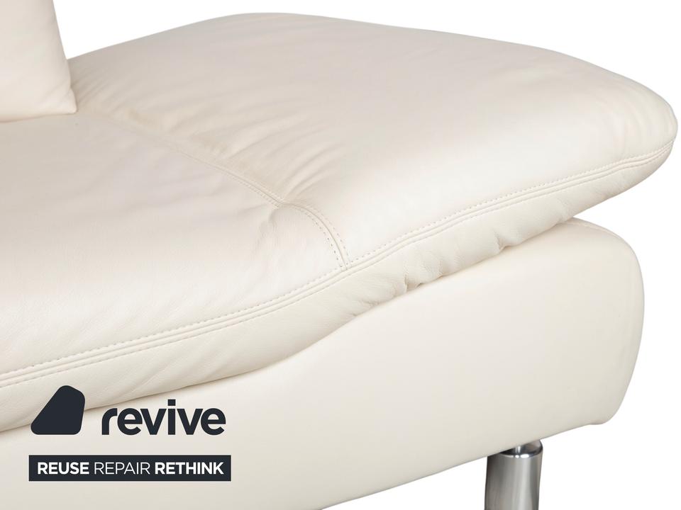 Koinor Rivoli Leder Dreisitzer Creme Weiß manuelle Funktion Sofa – Bild 5