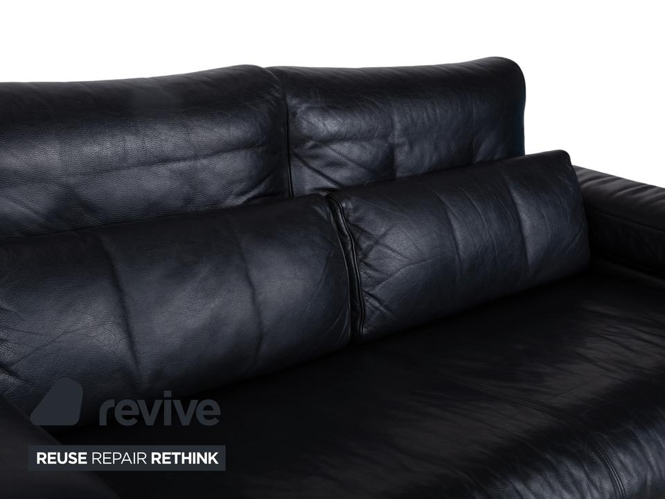 Rolf Benz 6500 Leder Zweisitzer Schwarz Sofa Couch manuelle – Bild 6