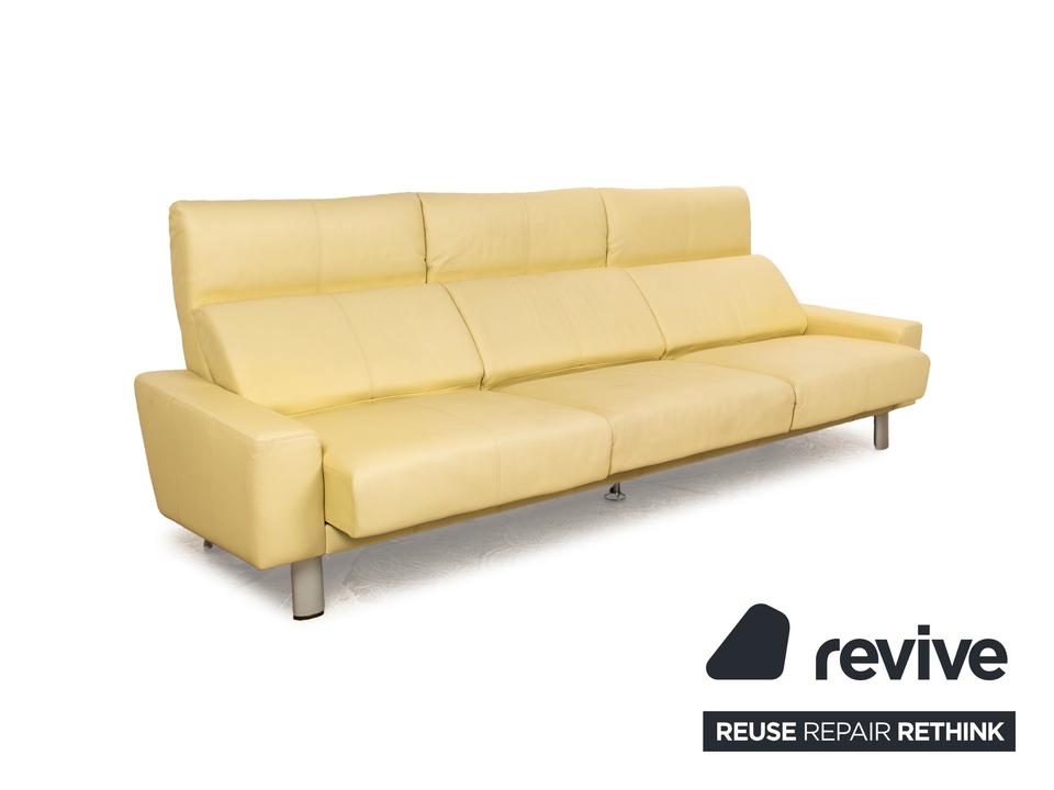 Laauser Leder Dreisitzer Grün Grüngelb Sofa Couch manuelle – Bild 11