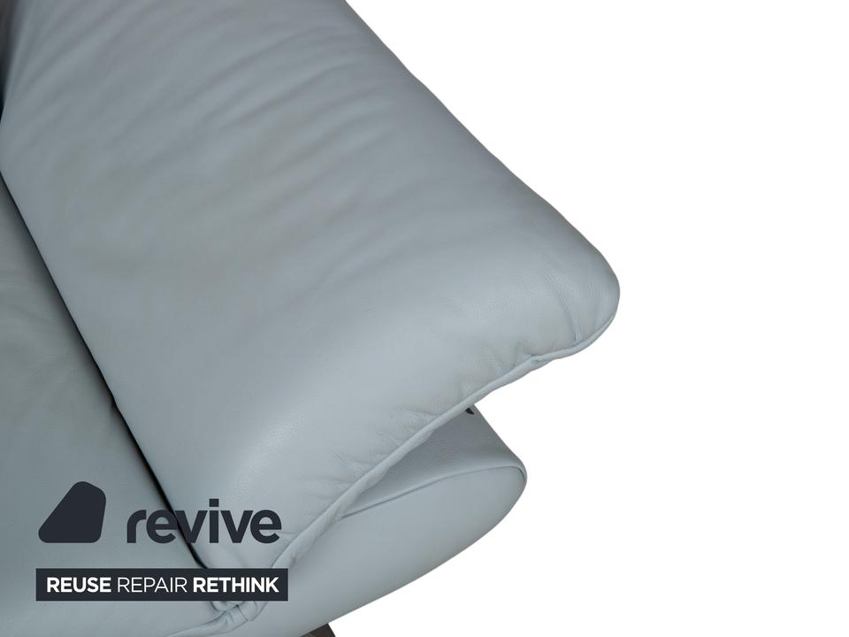 Koinor Rossini Leder Zweisitzer Hocker Blau Grau manuelle – Bild 12