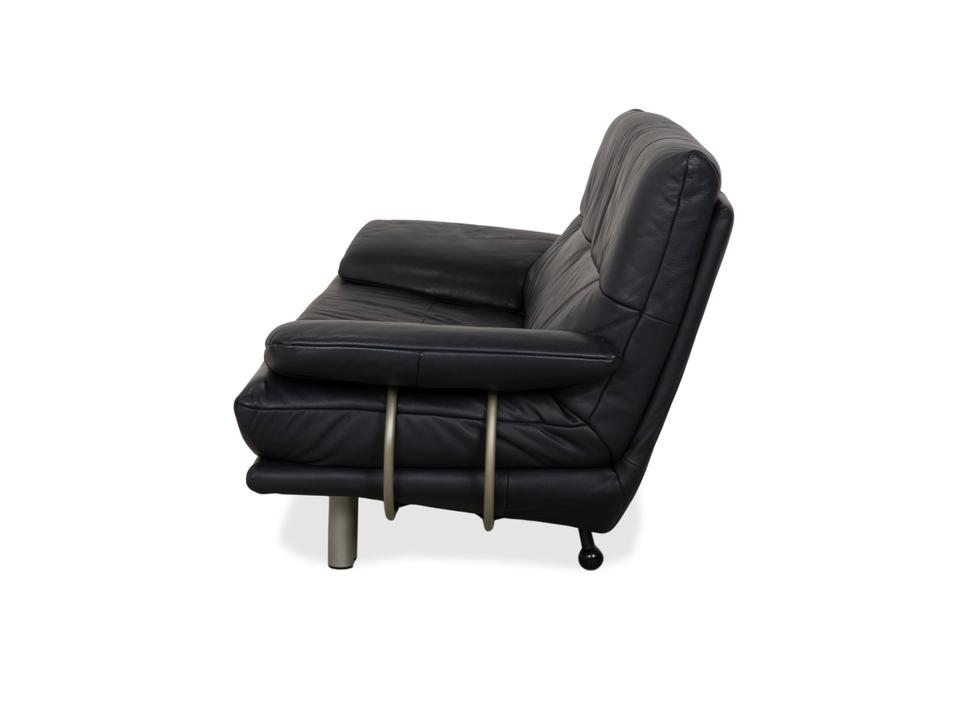 Rolf Benz BMP 418 Leder Zweisitzer Dunkelblau Sofa Couch – Bild 13