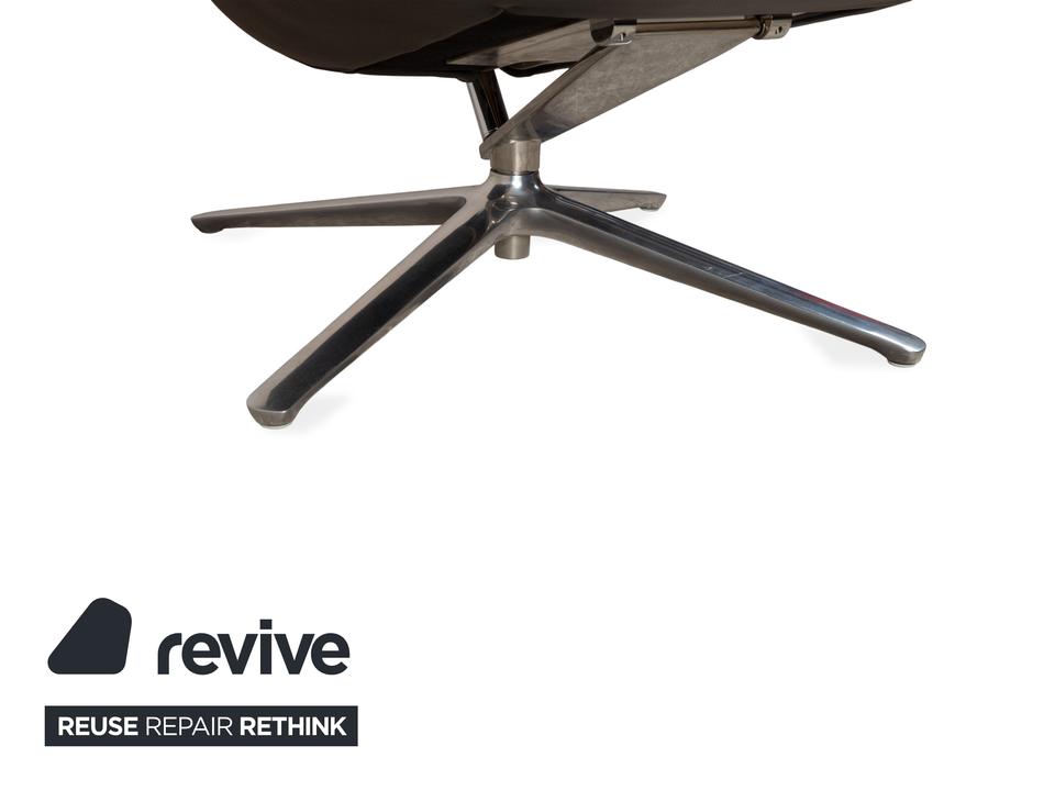 COR Cordia Lounge Sessel inkl. Hocker Leder Braun Stoff Beige – Bild 6