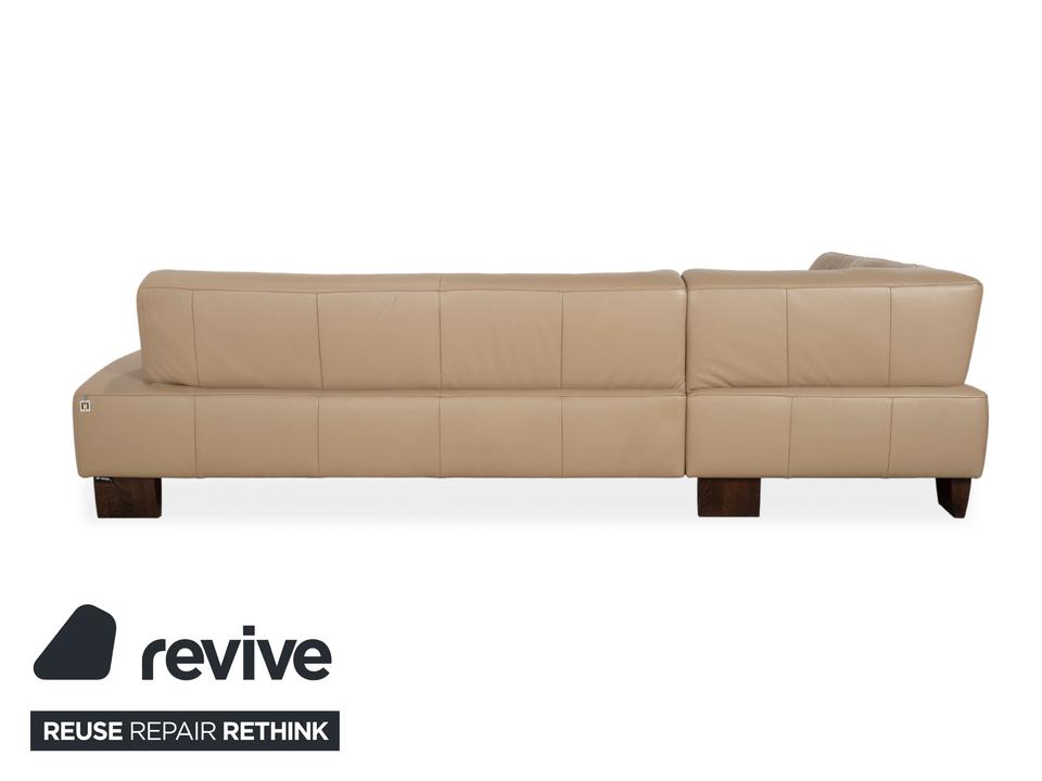 Musterring Leder Holz Ecksofa Beige Taupe Sofa Couch – Bild 10
