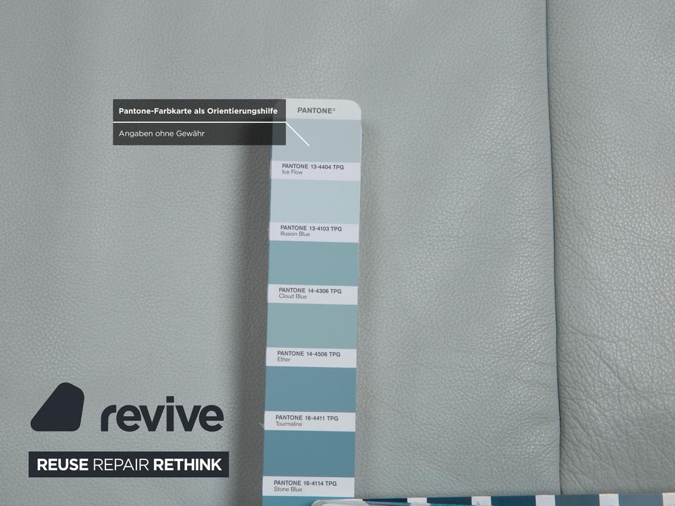 Koinor Rossini Leder Zweisitzer Blau Eisblau manuelle Funktion – Bild 11