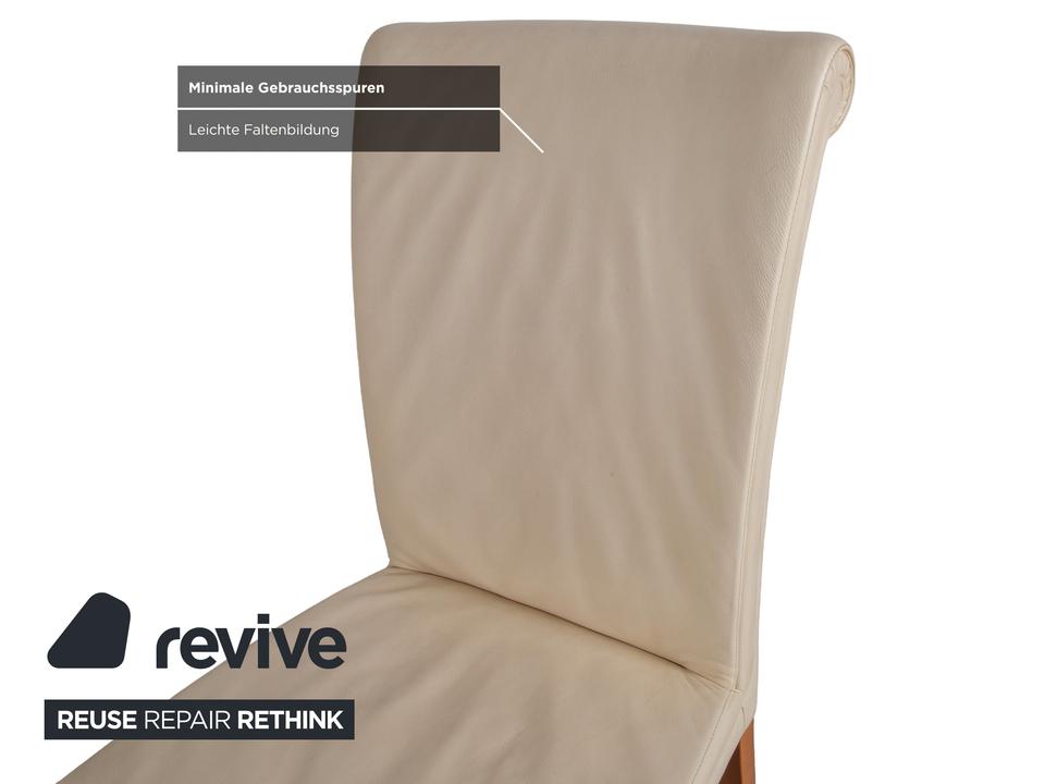 6er Garnitur Poltrona Frau Vittoria Leder Stuhl Creme – Bild 6