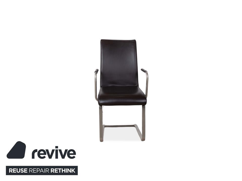 4er Garnitur Venjakob Leder Stuhl Braun – Bild 18