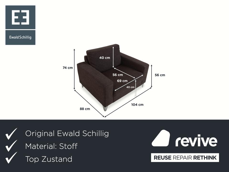 Ewald Schillig Stoff Sessel Braun Grau – Bild 2