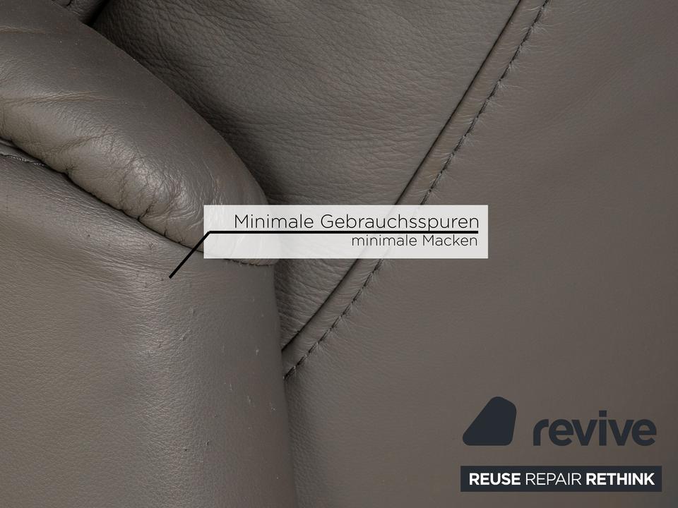 Himolla Cumuly Leder Sofa Grau Dreisitzer Couch – Bild 5