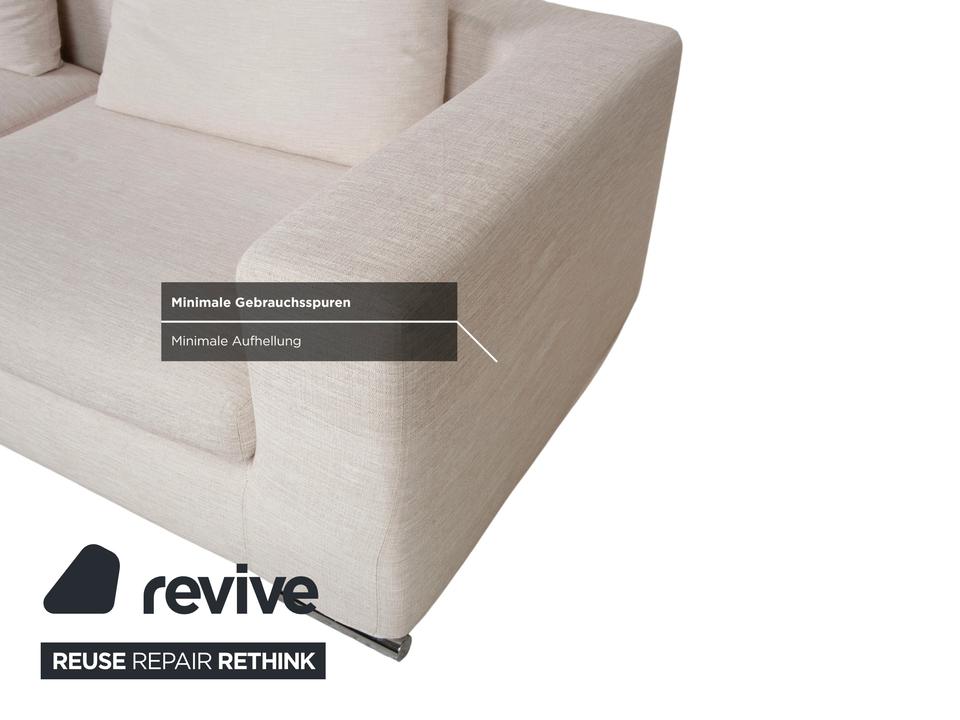 Sabe Italia Stoff Dreisitzer Creme Sofa Couch – Bild 9