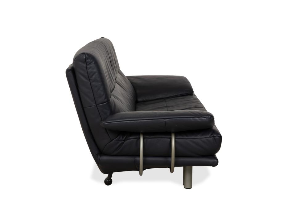 Rolf Benz BMP 418 Leder Zweisitzer Dunkelblau Sofa Couch – Bild 11