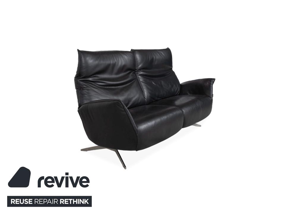 Koinor Evita Leder Zweisitzer Schwarz elektrische Funktion Sofa – Bild 4