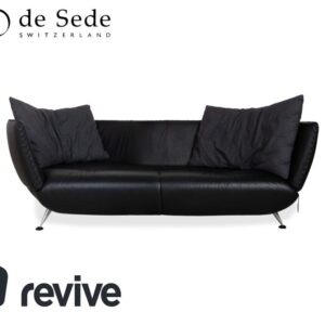 de Sede DS-102 Dreisitzer Leder Sofa Schwarz Couch