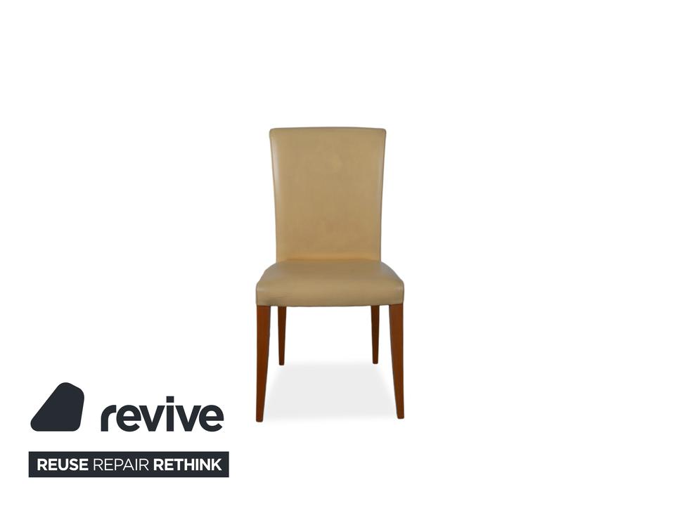 8er Garnitur Poltrona Frau Vittoria Leder Holz Gelb – Bild 8