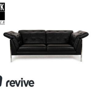 WK Wohnen Leder Zweisitzer Schwarz manuelle Funktion