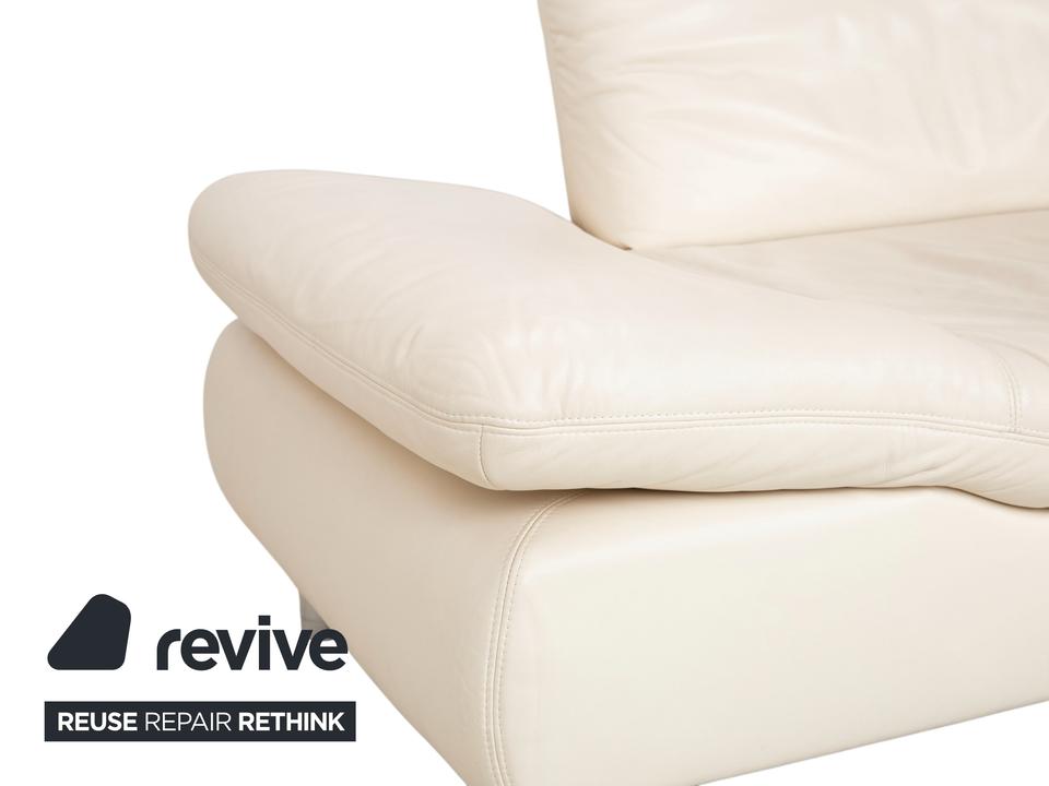 Koinor Rivoli Leder Dreisitzer Creme Weiß manuelle Funktion Sofa – Bild 6