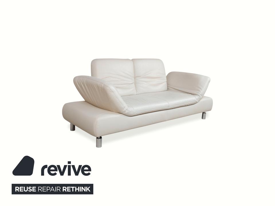 Koinor Rivoli Leder Zweisitzer Creme Weiß Grau Greige manuelle – Bild 6