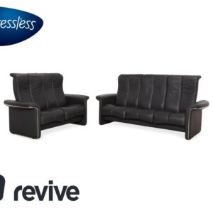 Stressless Soul Leder Dreisitzer Zweisitzer Dunkelgrau Anthrazit