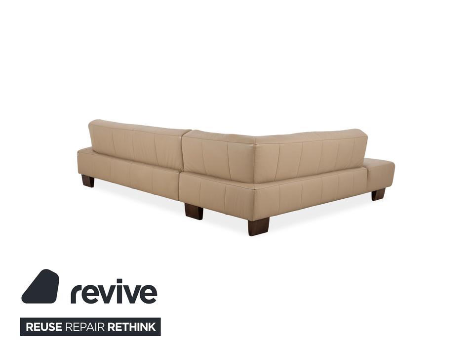 Musterring Leder Holz Ecksofa Beige Taupe Sofa Couch – Bild 9