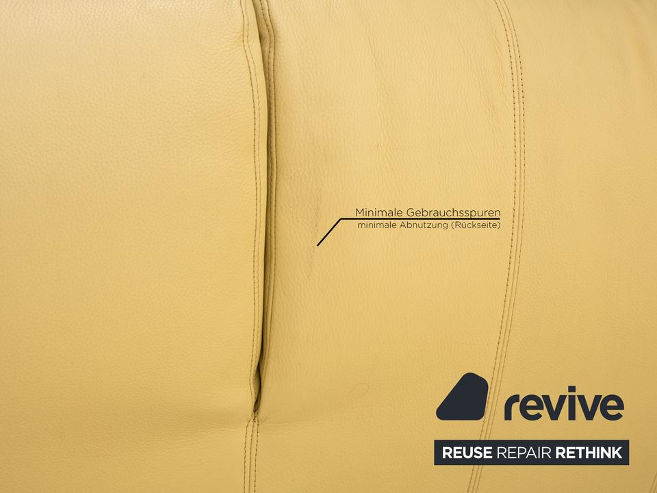 Laauser Leder Dreisitzer Grün Grüngelb Sofa Couch manuelle – Bild 4