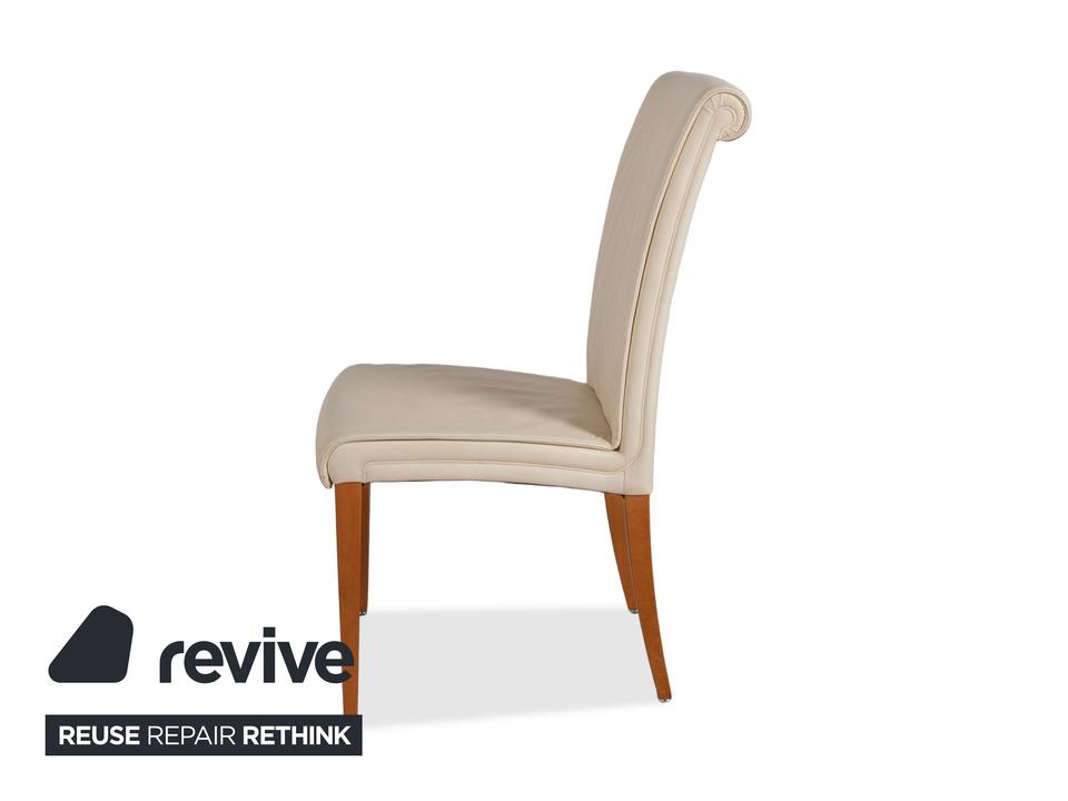 6er Garnitur Poltrona Frau Vittoria Leder Stuhl Creme – Bild 12