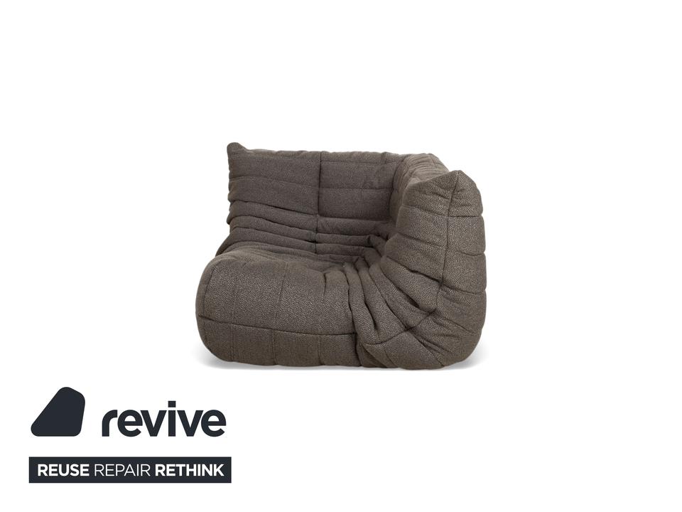 Ligne Roset Togo Stoff Sessel Grau Braun Eckteil Neubezug ✨ – Bild 10