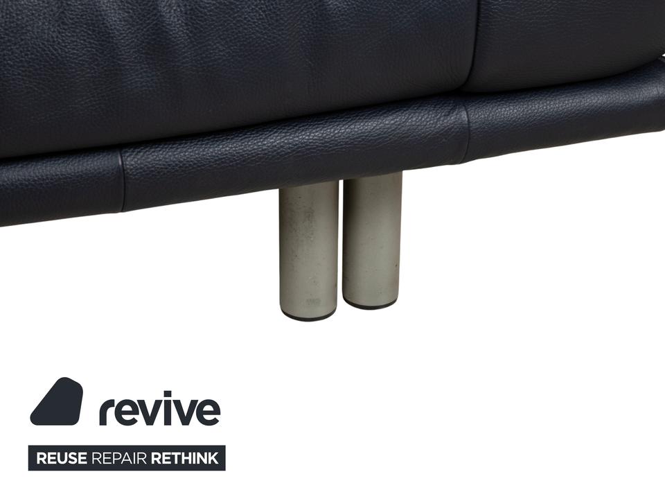 Rolf Benz BMP 418 Leder Zweisitzer Blau Dunkelblau Sofa Couch – Bild 8