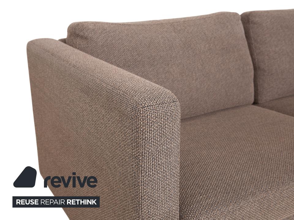 COR Conseta Stoff Zweisitzer Hocker Grau Braun Sofa Couch – Bild 4