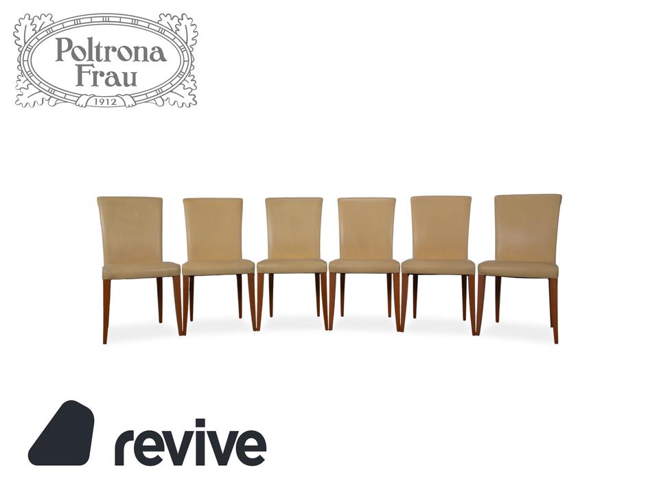 8er Garnitur Poltrona Frau Vittoria Leder Holz Gelb