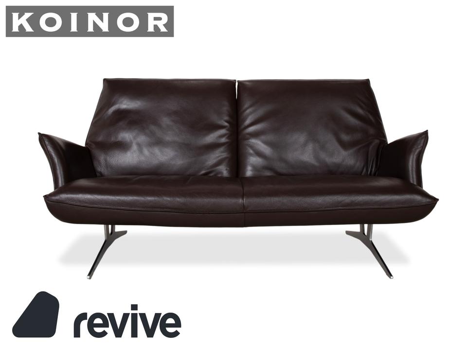 Koinor Fenja Zweisitzer Leder Sofa Braun Couch manuelle Funktion