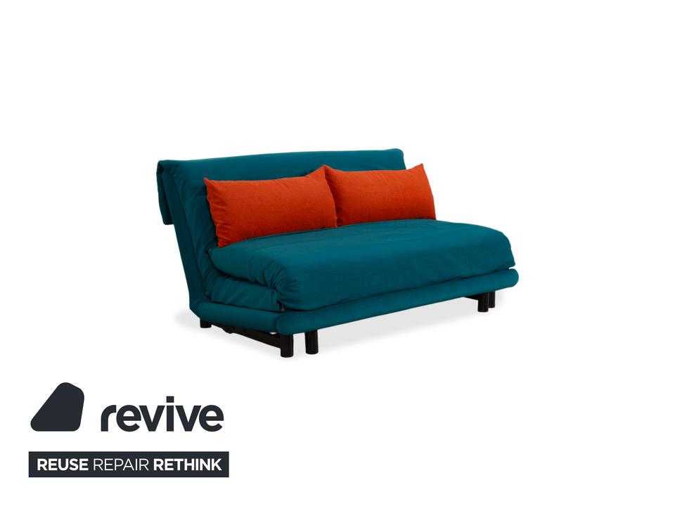 Ligne Roset Multy Stoff Dreisitzer Blau Pertol Orange manuelle – Bild 3