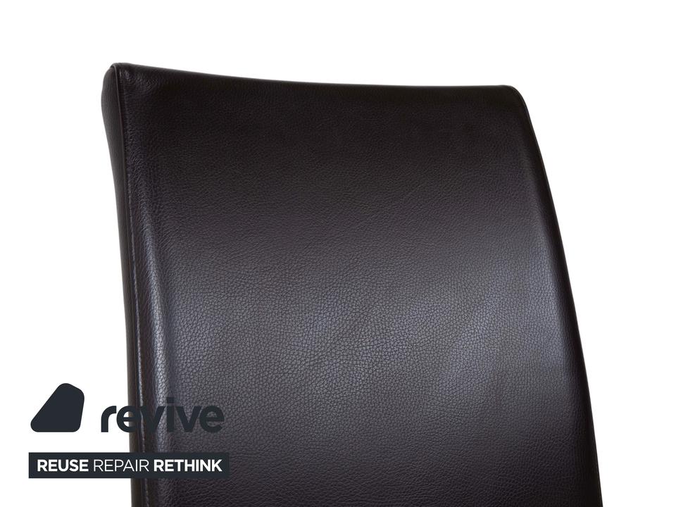 4er Garnitur Venjakob Leder Stuhl Braun – Bild 5