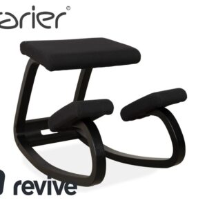 Varier Variable Holz Esche Hocker Schwarz Stoff Schwarz